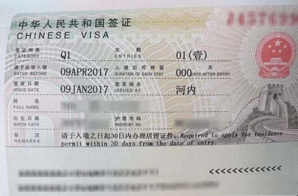visa q1 định cư làm việc trung quốc